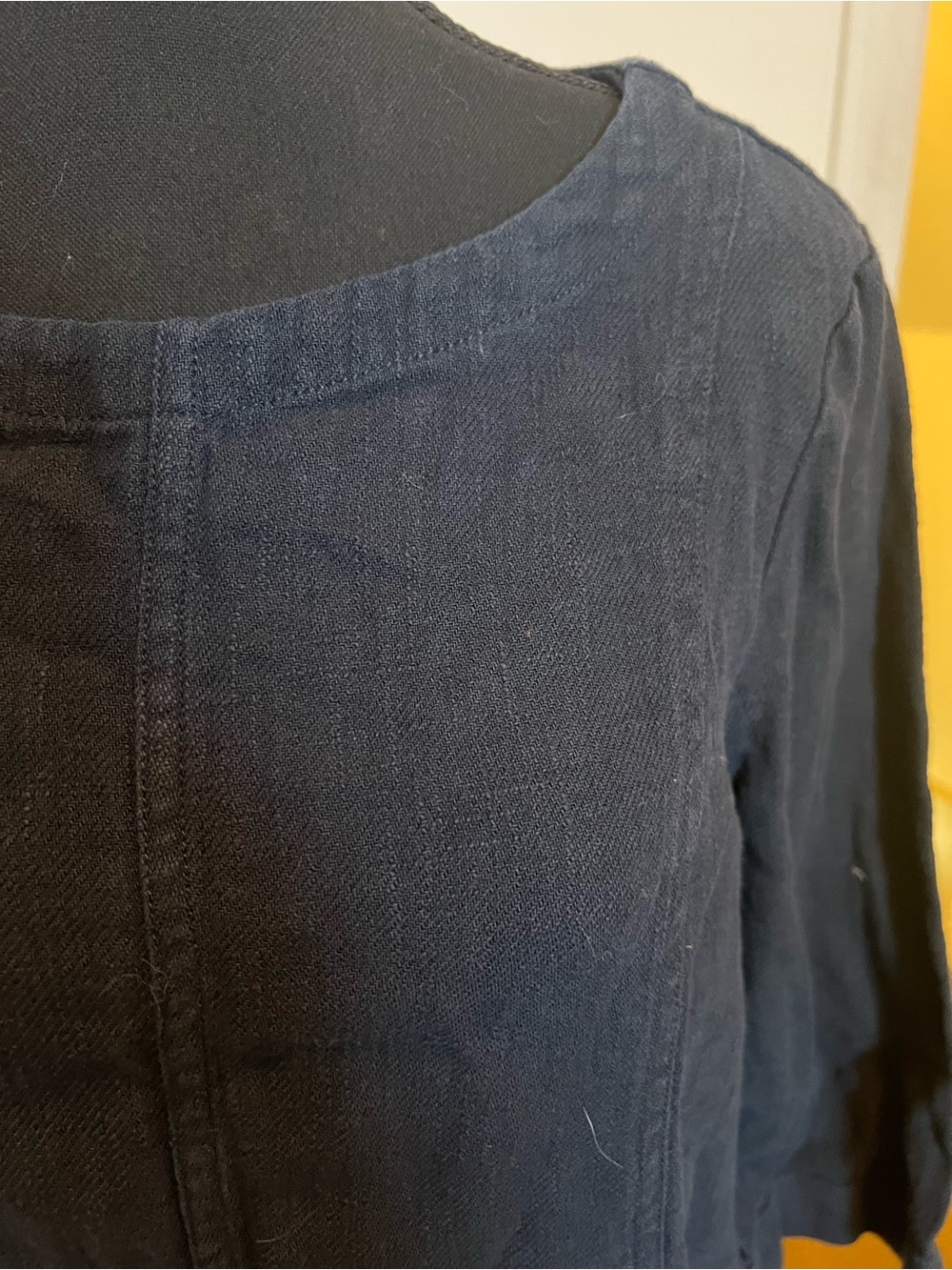 Womens Navy Blue Tunic Top with Pockets - Picture 2 of 6